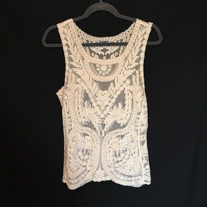 Express Size S Crochet & Mesh Tank Top